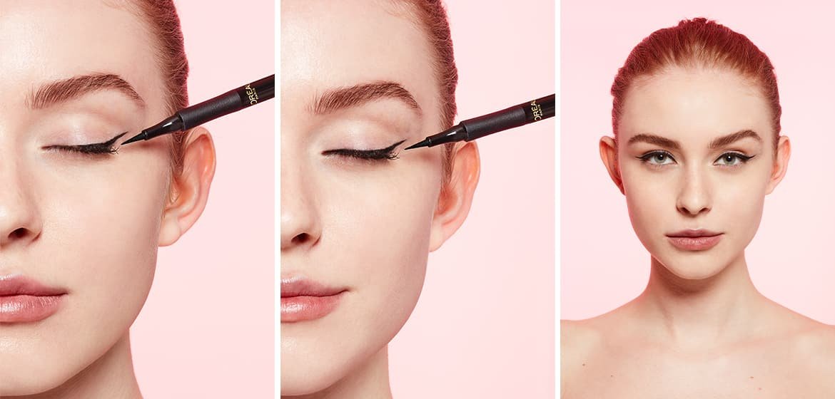 Augen größer schminken - Beispiel für Kajal auftragen